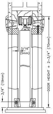 100PD Commercial Grade Pocket/Sliding Door Hardware (60")