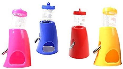 B.C Pet Small Animals Hamster Hideout Drinking Waterer 2-in-1 Water Bottle with Base Hut for Small Animals PBA Free