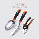 Garden Tool Set, 3 Piece Stainless Steel Heavy Duty Gardening kit with Soft Rubberized Non-Slip Handle - Bypass Pruning Shears, Transplant Trowel and Soil Scoop - Garden Gifts for Men & Women GGT3A