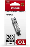 Genuine Canon CLI-281 5-Color Ink Tank Combo Pack with 5 x 5 Photo Paper (2091C006) + Canon PGI-280 Pigment Black Ink Tank (2075C001)