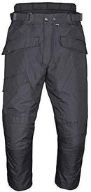 Men's Motorcycle Waterproof Over-Pants Full Side Zip with Removable CE Armor Black