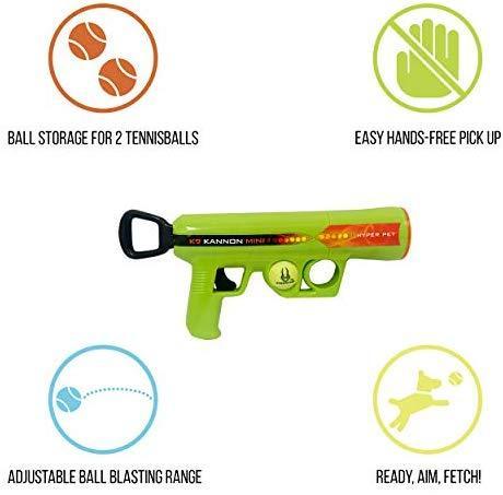 Hyper Pet K9 Kannon K2 Ball Launcher Interactive Dog Toys (Load and Launch Tennis Balls for Dogs To Fetch) [Best Dog Toys for Small and Large Dogs - Available in 2 Sizes]