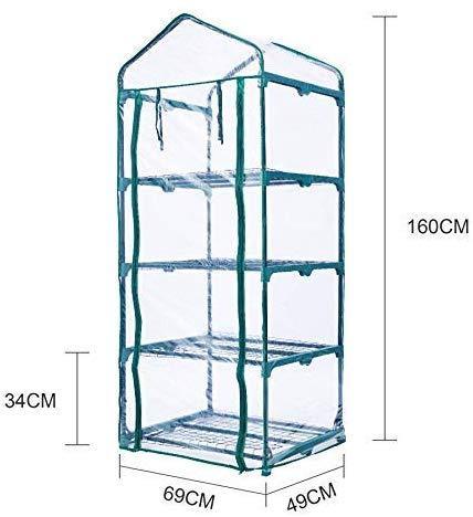 Worth 5 Tier Mini Greenhouse with Clear Polyethylene Cover, 27" Long x 19" Wide x 75" High Garden Green House