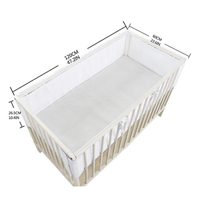 BBTKCARE Breathable Mesh Crib Bumper,White