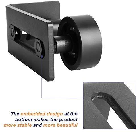 SMARTSTANDARD Sliding Barn Door Bottom Adjustable Floor Guide Roller, Black, Smoothly and Quietly, Easy to Install (2 Rollers) 2PCS