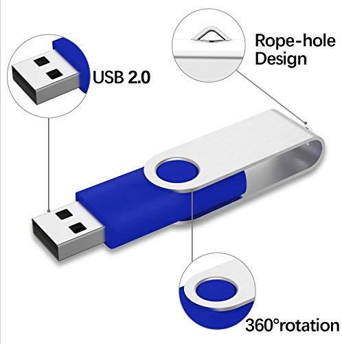 KEXIN 10 Pack 32 GB Flash Drive USB Thumb Drive 32GB USB 2.0 Drives Bulk Jump Drive Memory Stick Data Storage Pen Drive, Blue