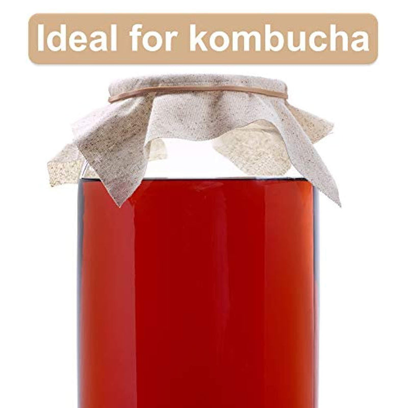 2 Pack - 1 Gallon Glass Jar w/Plastic Airtight Lid, Muslin Cloth, Rubber Band - Made in USA, Wide Mouth - BPA Free - Kombucha, Kimchi, Kefir, Canning, Sun Tea, Fermentation, Food Storage