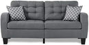 Homelegance Sinclair 84" x 107" Fabric Sectional Sofa, Gray