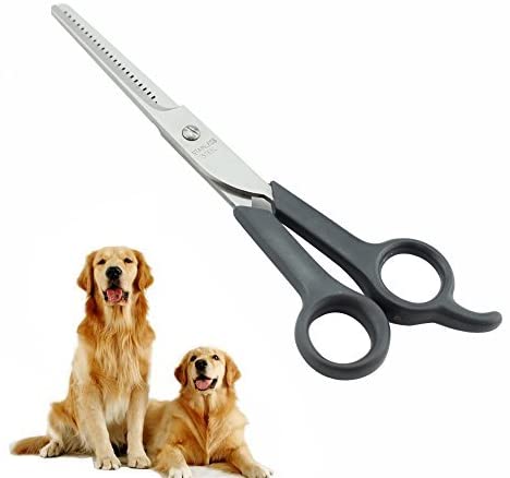 Elfirly Professional Pet Grooming Scissor with Round Tip Stainless Steel Dog Eye Cutter for Dogs and Cats, Professional Grooming Tool, Size 6.70" x 2.6" x 0.43"