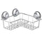 iPEGTOP Suction Cup Corner Shower Caddy Bath Shelf - Combo Organizer Basket Holder with Soap Dish and 8 Hooks - Rustproof Stainless Steel for Bathroom Storage