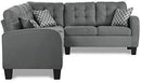 Homelegance Sinclair 84" x 107" Fabric Sectional Sofa, Gray