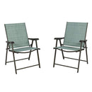 Best Choice Products Set of 2 Outdoor Folding Bistro Patio Chairs w/Space Saving Design - Green…