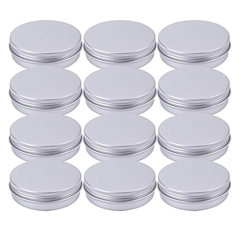 Tosnail 4 oz Aluminum Screw Top Round Tins Empty Tins - Pack of 12