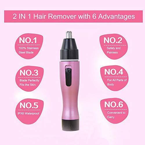 MOSCHOW 5-in-1 Ladies Electric Shaver for Women, Cordless Rechargeable Women Electric Razor Bikini Trimmer Body Hair Removal for Bikini Area Nose Armpit Arm Leg