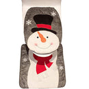 Snowman Santa Toilet Seat Cover and Rug Set Christmas Decorations Bathroom (Snowman)