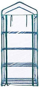 Worth 5 Tier Mini Greenhouse with Clear Polyethylene Cover, 27" Long x 19" Wide x 75" High Garden Green House