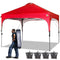 ABCCANOPY Canopy Tent 10 x 10 Pop-Up Commercial Canopy Instant Shelter Tents Popup Outdoor Portable Shade with Wheeled Carry Bag Bonus 4 x Weight Bags, 4 x Ropes& 4 x Stakes, Red