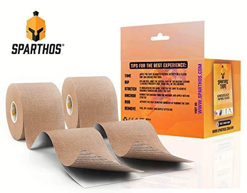 Sparthos Kinesiology Tape - Incredible Support for Athletic Sports and Recovery - Free Kinesiology Taping Guide! - Uncut 2 inch x 16.4 feet Roll