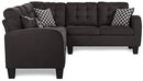 Homelegance Sinclair 84" x 107" Fabric Sectional Sofa, Gray