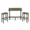 Great Deal Furniture Cassie Outdoor 3 Piece Grey Finish Acacia Wood Balcony Bar Set