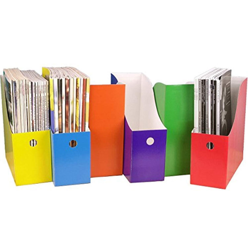 Evelots New Magazine File Holder-Organizer-Heavy Cardboard-4 Inch Wide-Set of 6