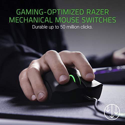 Razer DeathAdder Elite Gaming Mouse: 16,000 DPI Optical Sensor - Chroma RGB Lighting - 7 Programmable Buttons - Mechanical Switches - Rubber Side Grips - Matte Black