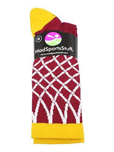 MadSportsStuff Elite Basketball Socks with Net Crew Length - Made in The USA