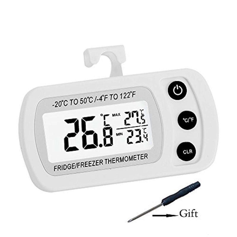 2 Pack Digital Refrigerator Freezer Thermometer,Max/Min Record Function with Large LCD Display