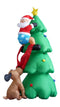 6 Foot Inflatable Christmas Santa Claus Climbing on Christmas Tree Chased by Dog Decoration