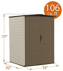 Rubbermaid FG374901OLVSS Vertical Storage Shed, Small, Beige