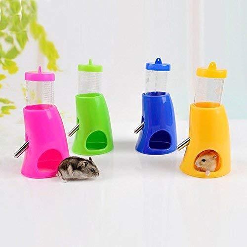 B.C Pet Small Animals Hamster Hideout Drinking Waterer 2-in-1 Water Bottle with Base Hut for Small Animals PBA Free