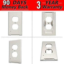 4Pack LED Night Light Outlet Cover Plate-No Wires Or Batteries,Light Sensor Auto-On LED Guidelight,Install In a Snap,Outlet Wall Plate With 0.3W High Brightness Night Light (White,Duplex)