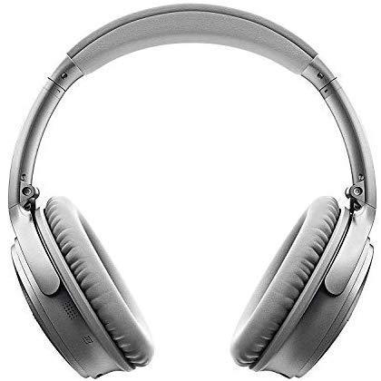 Bose QuietComfort 35 (Series II) Wireless Headphones, Noise Cancelling, with Alexa Voice Control - Silver + 1 Year Extended Warranty + Deco Gear 6.35mm to 3.5mm Adaptor Value Bundle