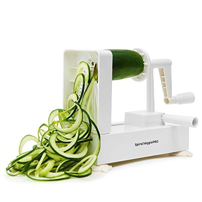 Spiralizer Vegetable Slicer - Best Veggie Zoodle Spiral Maker, Zucchini Pasta Noodle Spaghetti Maker for Low Carb Meals (4 Blade)