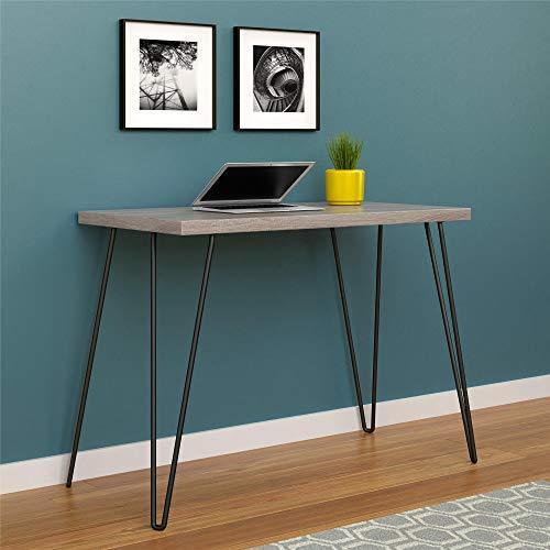 Ameriwood Home Owen Retro Desk with Metal Legs Weathered Oak