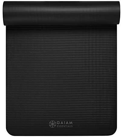 Gaiam Essentials Thick Yoga Mat Fitness & Exercise Mat with Easy-Cinch Yoga Mat Carrier Strap (72"L x 24"W x 2/5 Inch Thick)