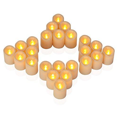 Aignis Flameless Candles, Led Candles Set of 7(H 4" 4" 4" 5" 5" 6" 6" x D 3") Ivory Resin Candles Battery Candles with Remote Timer Waterproof Outdoor Indoor Candles