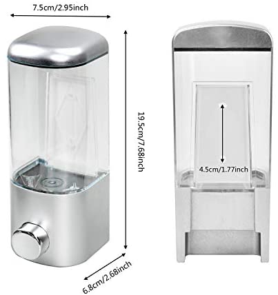 AIFUSI Soap Dispenser Wall Mount, Hand Liquid Shampoo Shower Gel Dispenser Manual Commercial Lotion Container for Bathroom Kitchen Office（15.2oz）