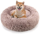 Nest 9 Donut Dog Cat Bed, Soft Plush Pet Cushion, Anti-Slip Machine Washable Self-Warming Pet Bed - Improved Sleep for Cats Small Medium Dogs (Multiple Sizes)