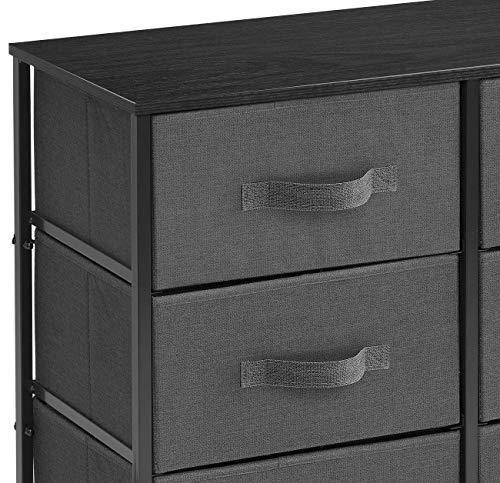 Sorbus Dresser with 5 Drawers - Furniture Storage Tower Unit for Bedroom, Hallway, Closet, Office Organization - Steel Frame, Wood Top, Easy Pull Fabric Bins (Black/Charcoal)