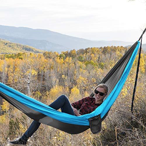 Kootek Camping Hammock Double & Single Portable Hammocks with 2 Tree Straps, Lightweight Nylon Parachute Hammocks for Backpacking, Travel, Beach, Backyard, Patio, Hiking