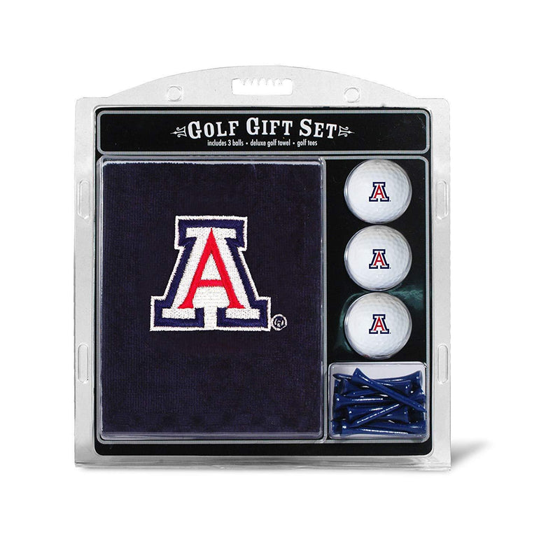 Team Golf NCAA Gift Set Embroidered Golf Towel, 3 Golf Balls, and 14 Golf Tees 2-3/4" Regulation, Tri-Fold Towel 16" x 22" & 100% Cotton