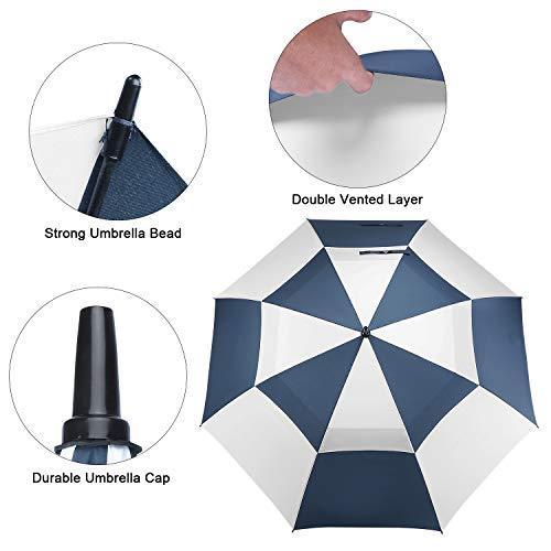 Prospo Golf Umbrella 62/68 inch Large Heavy Duty Automatic Open Windproof Double Canopy Oversized Stick Vented Umbrellas