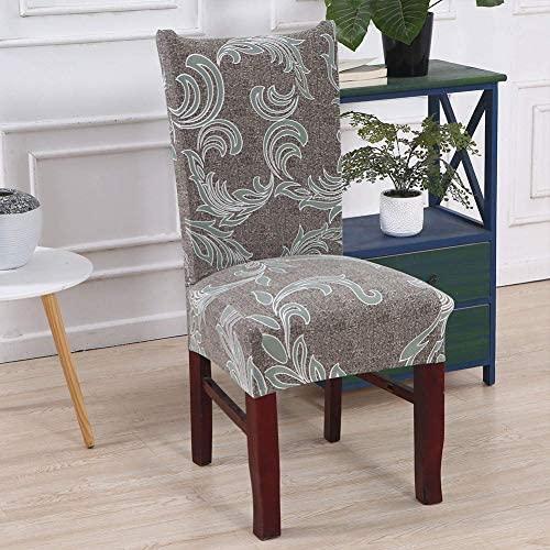 smiry Stretch Printed Dining Chair Covers, Spandex Removable Washable Dining Chair Protector Slipcovers for Home, Kitchen, Party, Restaurant - Set of 6, Black Baroque