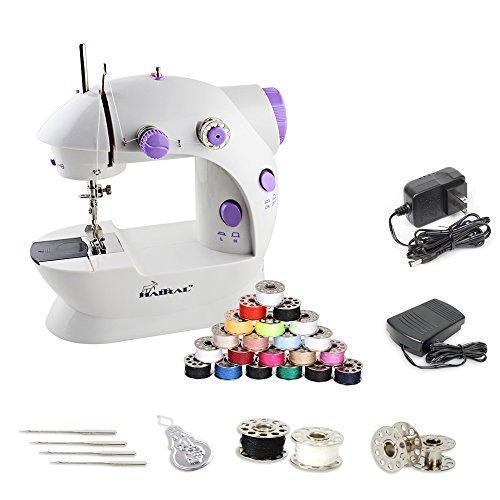 HAITRAL Mini Portable Sewing Machine with Light and Foot Pedal Adjustable Speed