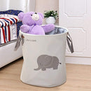 Storage Baskets, Junnom Collapsible & Convenient Laundry Bin/Laundry Basket/Laundry Hamper/Storage Solution for Office, Bedroom, Clothes, Toys - Super Cute Gray Elephant