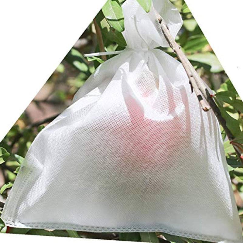 AllwaySmart 100 Reusable Fabric Fruit Protection Bags Insect Barrier 7" x 9 1/2" Prevent Birds Bugs Flies. Easy Install with Twist Wire