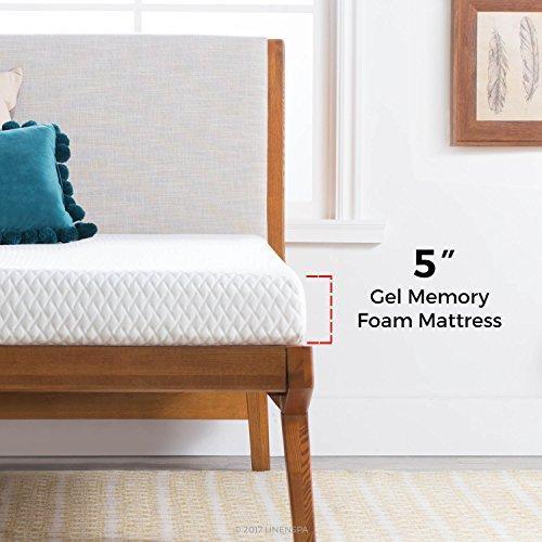 LINENSPA 5 Inch Gel Memory Foam Mattress -  Firm Support - Twin