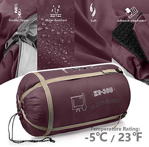 Forbidden Road Double Sleeping Bag Winter 30 ℉/60 ℉ 2 Person Water Resistent Lightweight Envelope Sleeping Bags 380T Nylon with Free Carrying Bag Perfect for 4 Season Camping Backpacking Hiking