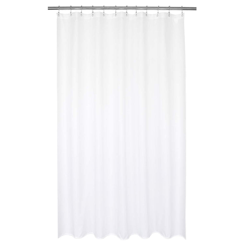 Barossa Design Waterproof Fabric Shower Curtain or Liner Hotel Quality, Machine Washable, White Shower Curtain Liner for Bath Tub, 72x72 Inches